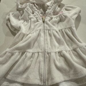 Juicy Couture White Hooded Zip-Up Beach Outfit 3-6 M